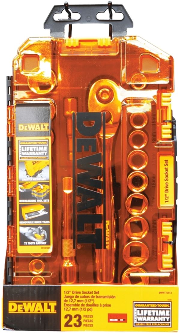 DeWALT DWMT73813 Socket Set, Chrome