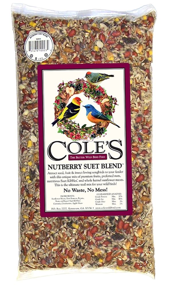 Cole's Nutberry Suet Blend NB20 Blended Bird Seed, 20 lb Bag, Pack of 2