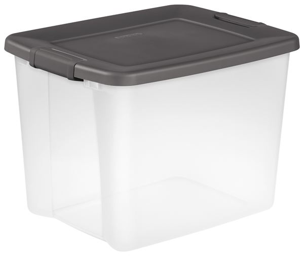 Sterilite 19373V06 Shelf Tote, Plastic, Clear, 19-7/8 in L, 15-1/2 in W, 14-3/4 in H, Pack of 6