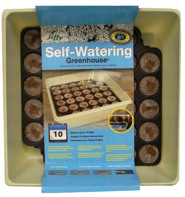 Jiffy T34H Greenhouse Seed Starter Kit, Self-Watering, 34-Piece