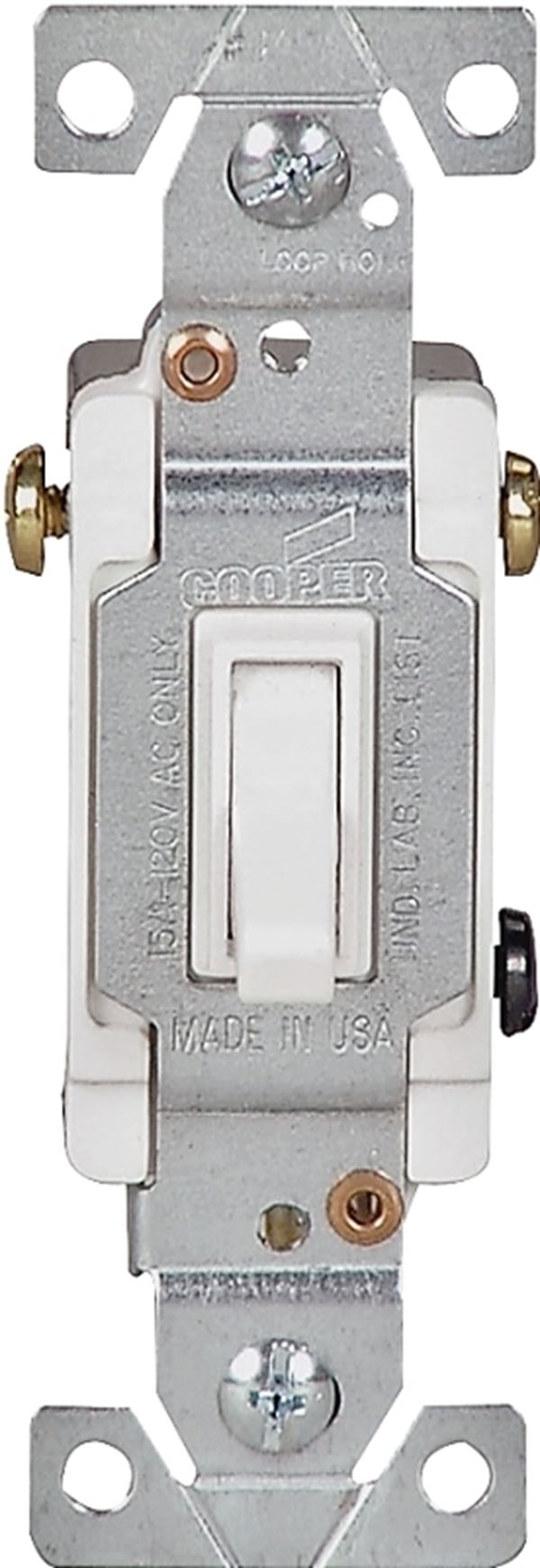 Eaton Wiring Devices 1303W-BOX Toggle Switch, 15 A, 120 V, Polycarbonate Housing Material, White, Pack of 10