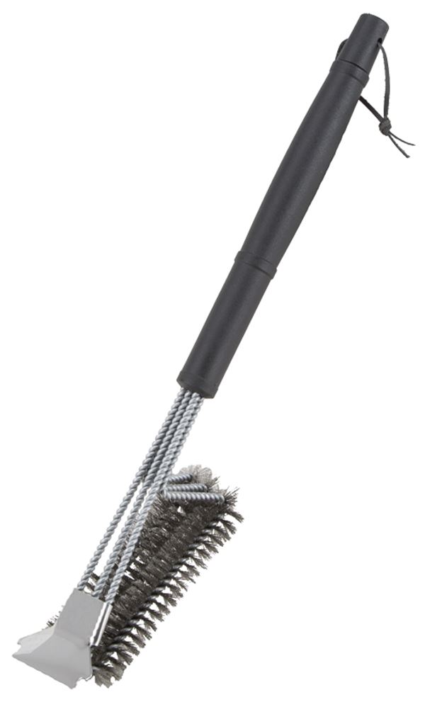 Omaha Premium Grill Brush, 6 in L Brush, 3 in W Brush, Stainless Steel Bristle, Stainless Steel Bristle