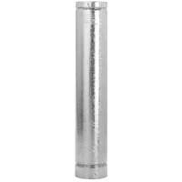 Selkirk 5RV-5 Type B Gas Vent Pipe, 5 in OD, 5 ft L, Galvanized Steel