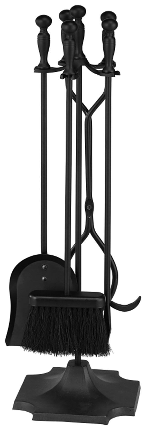 Simple Spaces T51030BK-C3L Fireplace Tool Set, Black, 5-Piece