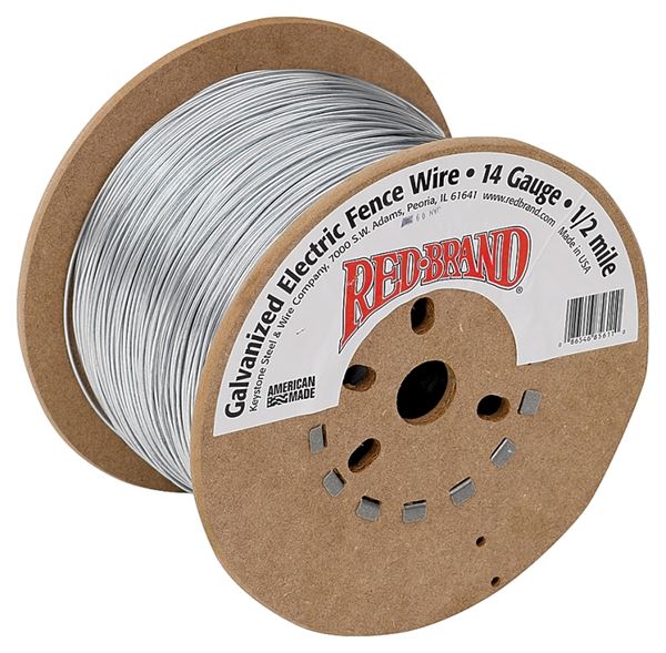 Red Brand 85611 Electric Fence Wire, 14 ga Wire, Steel Conductor, 1/2 mile L