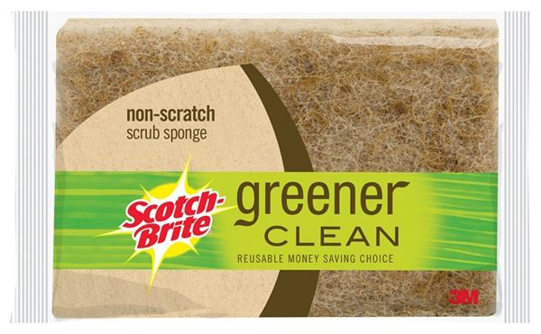 Scotch-Brite OT-PT-ES Scrub Sponge, Cellulose Abrasive, 4-1/2 in L, 2.7 in W, Tan