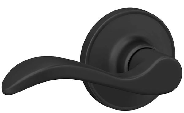 Schlage J Series J10 SEV 622 Passage Lever, Mechanical Lock, Matte Black, Metal, Residential, 3 Grade