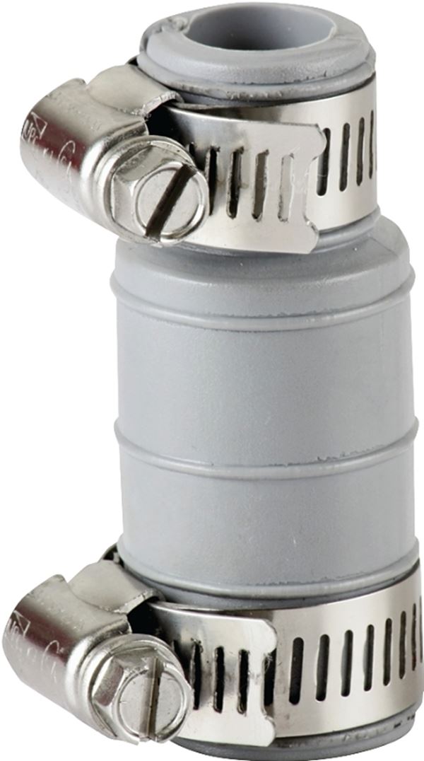 ProSource DWC-100 Dishwasher Connector with Clamp, 3/4 x 1 in, Hose Clamp, PVC, Gray