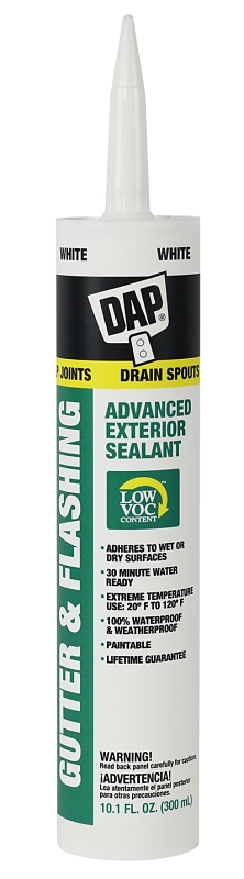 DAP 01801 Gutter Sealant, White, Paste, 10.1 fl-oz, Pack of 12