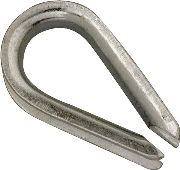 Campbell T7670619 Wire Rope Thimble, 3/16 in Dia Cable, Malleable Iron, Electro-Galvanized, Pack of 10