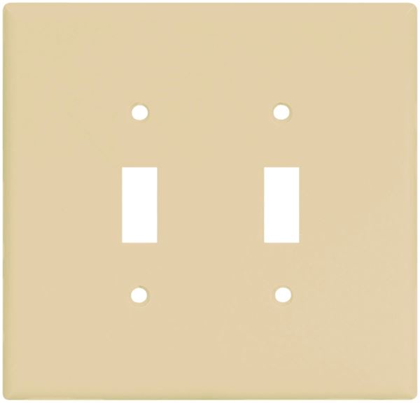 Eaton Wiring Devices 2149V-BOX Wallplate, 5-1/4 in L, 5.31 in W, 2 -Gang, Thermoset, Ivory, Pack of 10