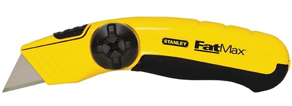 STANLEY 10-780 Blade Knife, 2-3/8 in L Blade, Steel Blade, Knurled Handle, Black/Yellow Handle