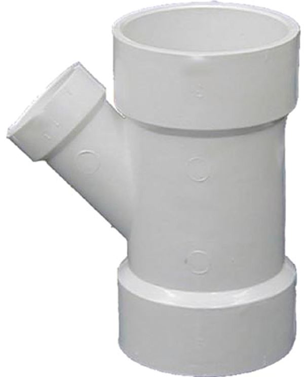 Genova 71041 Pipe Wye, 4 x 4 x 1-1/2 in, Hub, PVC, SCH 40 Schedule