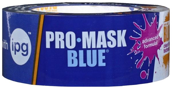 IPG 9532-1.5 Masking Tape, 60 yd L, 1.4 in W, Crepe Paper Backing, Blue