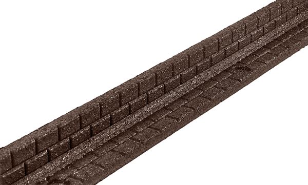 Rubberific RBFE4BN40 Brickface Landscape Edging, 48 in L, L, Rubber, Brown