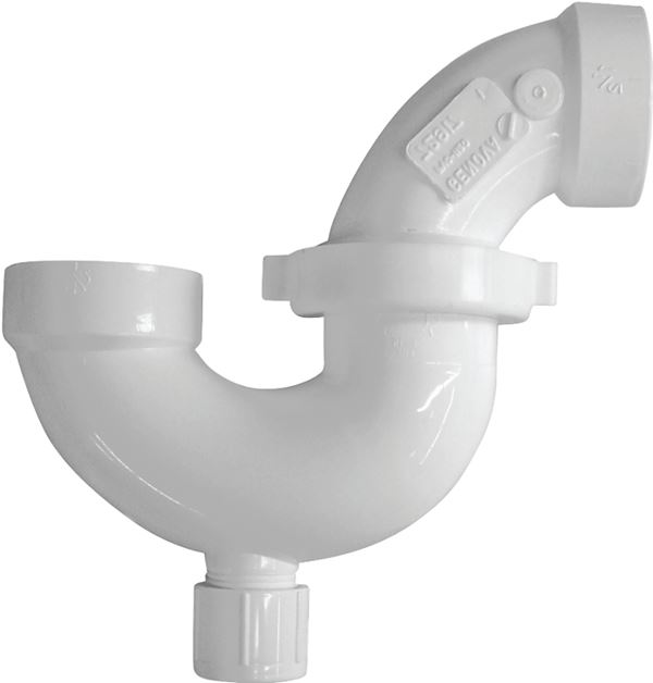 Canplas 193231A P-Trap, 1-1/2 in, Hub, PVC, White