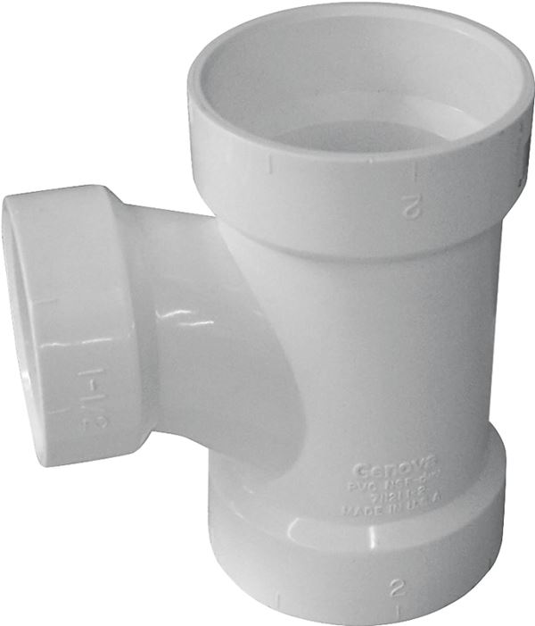 Canplas 192131 Sanitary Pipe Tee, 3 x 1-1/2 in, Hub, PVC, White