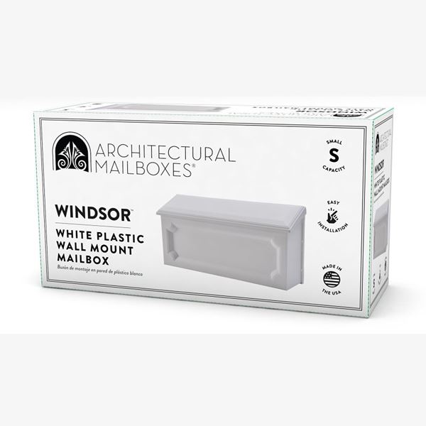 Gibraltar Mailboxes Windsor Series WMH00W04 Mailbox, 288.6 cu-in Capacity, Polypropylene, White, 15-1/2 in W, 4.7 in D