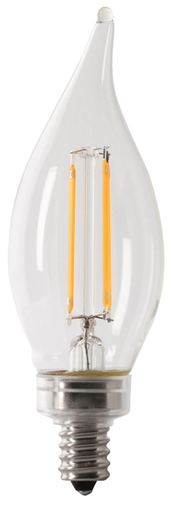 Feit Electric CFC40/927CA/FIL/6 LED Bulb, Decorative, Flame Tip Lamp, 40 W Equivalent, E12 Lamp Base, Dimmable, Pack of 4