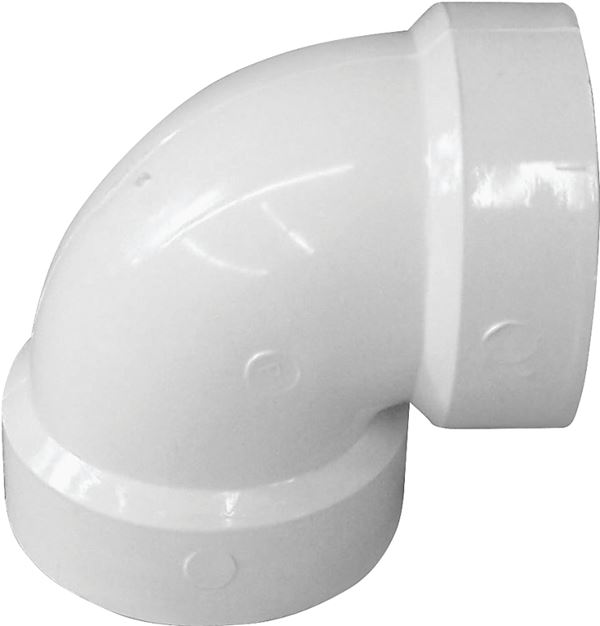 Canplas 192203 Vent Pipe Elbow, 3 in, Hub, 90 deg Angle, PVC, White