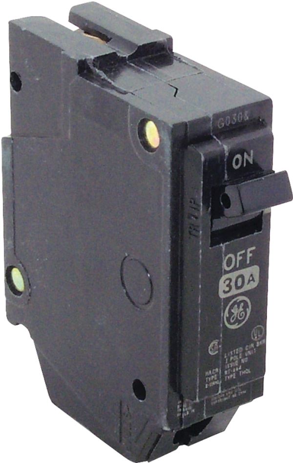 GE THQL1130 Feeder Circuit Breaker, Type THQL, 30 A, 1-Pole, 120/240 V, Non-Interchangeable Trip, Plug